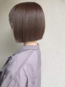 ヘアーメイクオズ(hair make O/S) 春夏ピンクベージュ☆切りっぱなしボブ