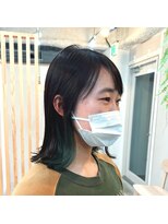アクセヘアー 町田(acce hair)&nbsp;グリーンのインナーカラー