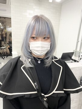 ウィステル ホワイト×水色デザイン【wistell.Raiya】