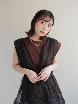 ムク 甲府(muku.) 前髪/マチルダボブ/ピンクベージュインナー/グレージュ[甲府駅]