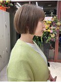 【Look at】20代30代40代カーキベージュミニボブアッシュバング