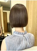 前下がりボブ 切りっぱなしボブ ショートボブ 縮毛矯正 髪質改善