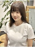 姫カット顔まわりアッシュオリーブベージュ髪質改善都島
