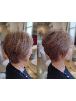 <板宿駅から徒歩1分>SNSでも話題に！気になる白髪をハイライト効果に利用して動きのあるキレイな髪に。