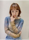 アプリコットオレンジ×ニュアンスボブ