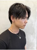 調布メンズパーマセンターパートツイストスパイラルパーマカット