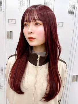 セイドット オモテサンドウ(Say. omotesando) Say.ロングレイヤーチェリーレッドピンクパープル韓国風表参道