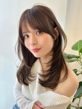 シティーバイローウェ 表参道(City/louwe) ミディアムレイヤーカット/オリーブベージュ/20代30代40代