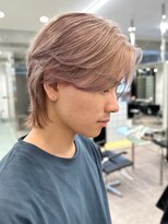 サンクマーケット 渋谷(cinq MARKET)&nbsp;渋谷メンズブリーチカラーミルクティーベージュセンターパート