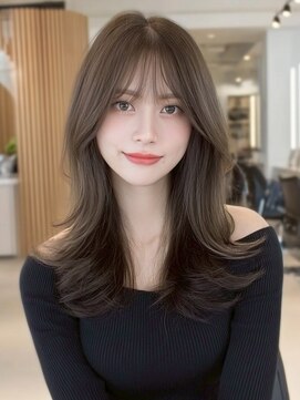 ハーシーバイアポロ 相模大野(HERSHE by apollo) xブリーチ/ホワイトグレージュ/レイヤーカット/チェリーブラウン