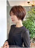 フェイスレイヤーの大人ショートボブ白金台