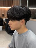センターパート/波巻き/フェザーパーマ/ツイスパ/メンズ