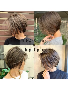トルネード(TORNADO) 前下がりショートボブ×白髪ぼかし極細ハイライト　n5/31
