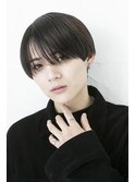 20代30代韓国風シースルーツーブロックマッシュ