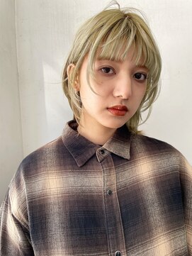 ソイ 下北沢(soi) 【olive beige】オリーブベージュ_顔まわりレイヤー_ウルフヘア