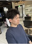 スパイキーショートボックスショートフェードカットメンズカット