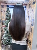 オルチャンヘアミルクチョコレートシルキーリラクシー斜めバング