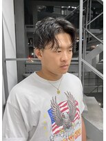 ヘアー アイス 御器所本店(HAIR ICI)&nbsp;センターパートニュアンスパーマツイスパツーブロック