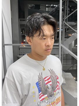 ヘアー アイス 御器所本店(HAIR ICI) センターパートニュアンスパーマツイスパツーブロック