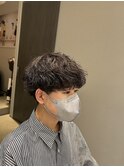 オシャレメンズヘア前下がり重めマッシュシャドウパーマ