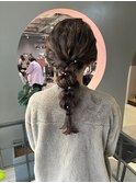 ミディアム編み下ろし風ヘアアレンジ