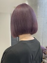 ハイトーンボブミルクティーベージュピンクベージュダブルカラー