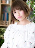 アッシュブラウン斜めバング韓国風ボブh4戸田公園20代30代40代