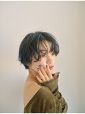 ウェーブパーマショート 似合わせカット顔周り顔まわり髪質改善