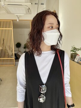 モンテヘアー(monte hair) レイヤーパーマ×ピンクカラー