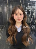 マロンベージュ×控えめレイヤー