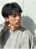 men's/メンズ/フェザーパーマ/黒染め/韓国/ブルーブラック/原宿