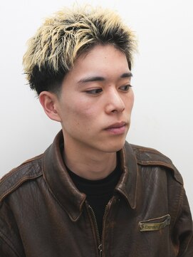 ヨファ ヘアー(YOFA hair) メンズカットアップバングハイトーンスパイキーショート0304