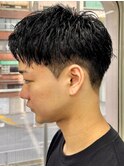 刈り上げアップバングスパイキーショートパーマスパイラルパーマ