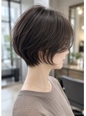 ひし形大人ショート/アッシュベージ/30代/40代/50代