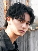 原宿シャドウパーマ無造作パーマラウンドマッシュウルフ刈り上げ