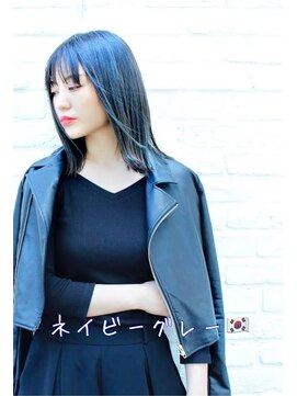 ラフ 原宿(L.a.a.g.f harajuku) ネイビーグレー ナチュラルストレート@原宿