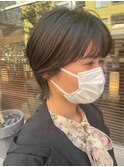暗髪ショートウルフ【静岡/髪質改善/デザインカラー】