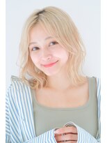 ガリカ 横浜(Gallica) ブロンドカラー外国人風金髪ミディ10代20代ブリーチカラー<横浜>