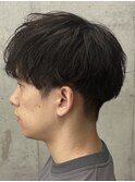 メンズ/アップバング/ツーブロックマッシュ/束感ショート波巻き