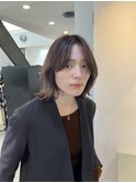 レイヤーボブ　ミニボブ　外ハネボブ　ベージュカラー