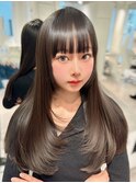 艶感 髪質改善 ストレート 顔周りレイヤー 透明感カラー
