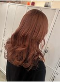 オレンジブラウン/暖色カラー/ブリーチなし/20代/30代/銀座