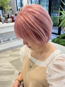 アース コアフュールボーテ ふじみ野店(EARTH coiffure beaute) ホワイトピンク_ケアブリーチ_ダブルカラー