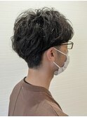 メンズカールパーマ/刈り上げマッシュショート