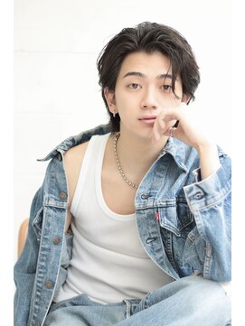 フリーラ 横浜(freera) メンズダークアッシュニュアンスパーマ韓国マッシュウルフカット