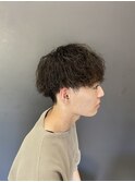 メンズカットブラウンカラーパーマ