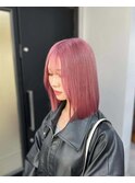 ピンクラベンダー/チェリーピンク/切りっぱなしミディアム