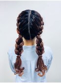 ツイン編みおろし