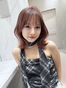 ロンド レア 天神大名店(Lond Le’a) ミディアムヘアデザインカラーフェイスフレーミング暗めカラー