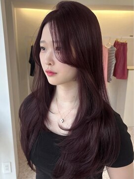 ブリーチ韓国ヘアハッシュカットレイヤーカットハイライトカラー